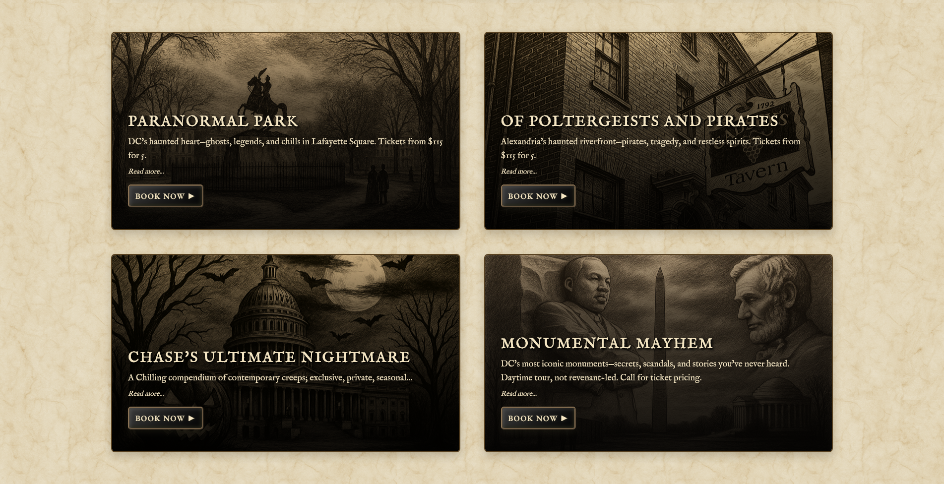 National Nightmares tours listing