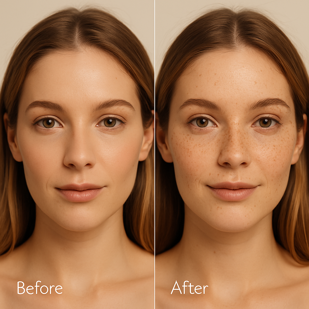 Freckles Before and After