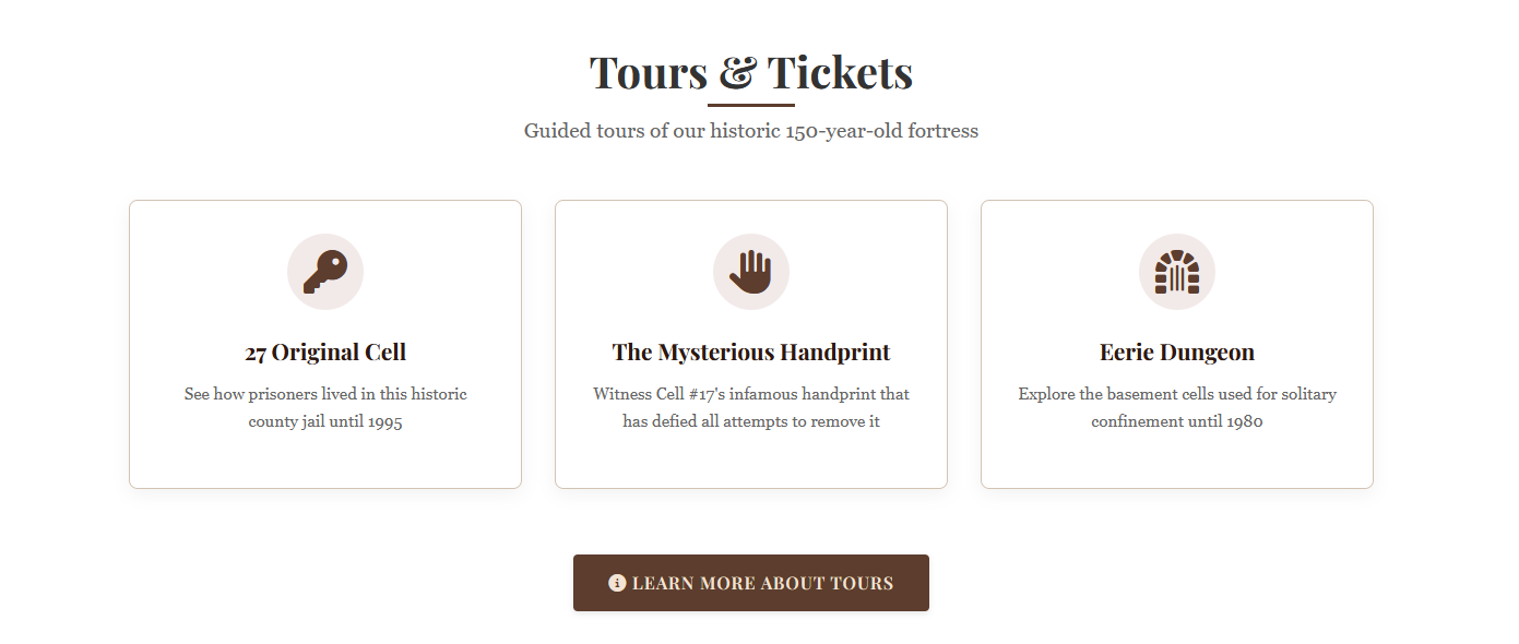 Old Jail Museum Tour Cards Screenshot
