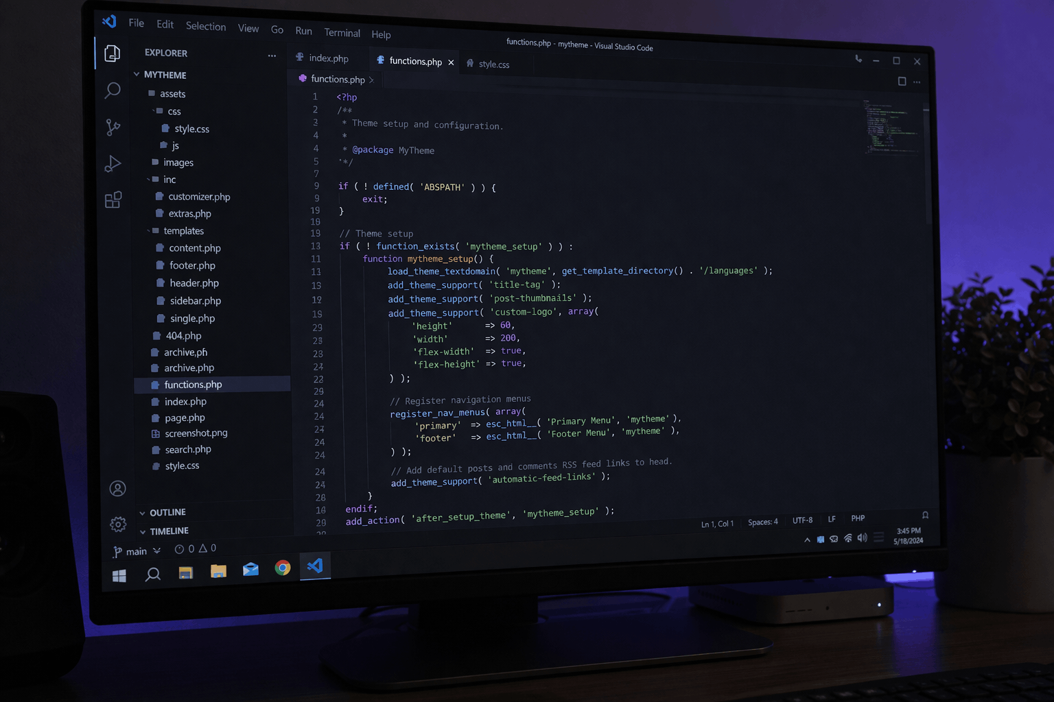 WordPress development - custom code editor