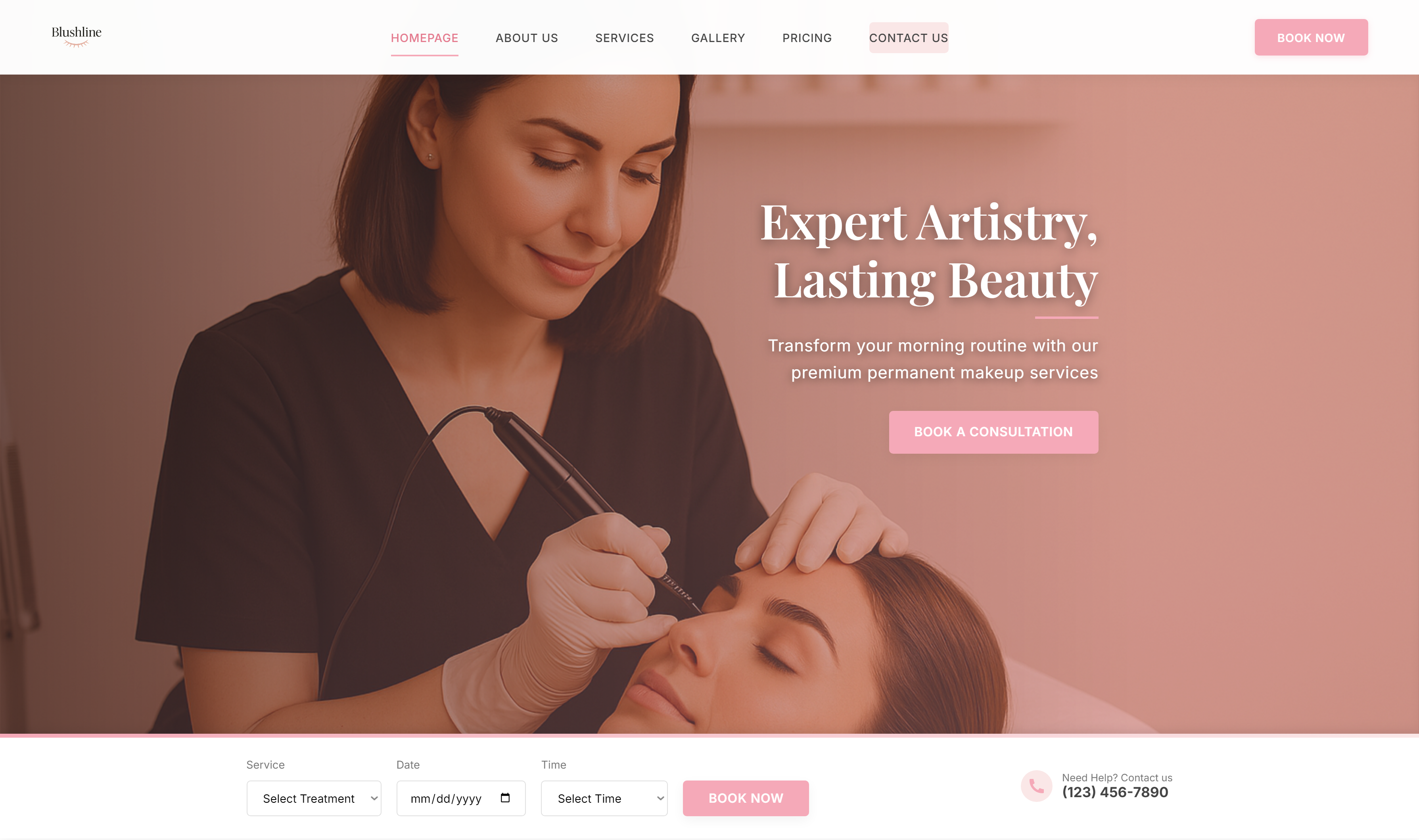 Blushline Studio website preview